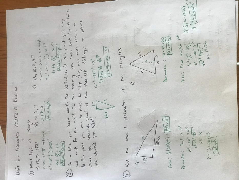 Unit 1 geometry basics test answer key