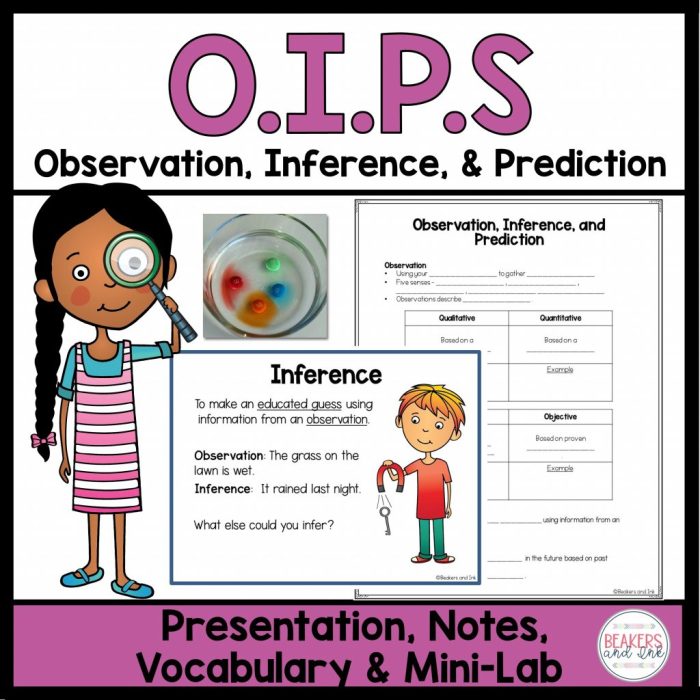 Worksheet on observation and inference