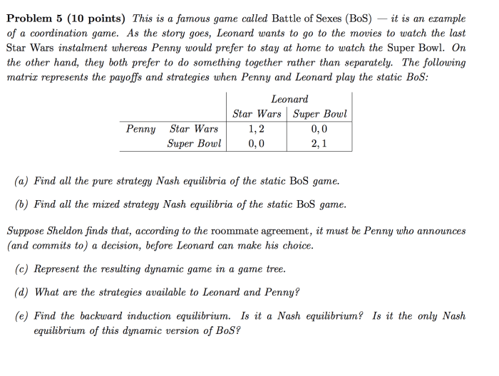 Battle of the sexes questions with answers