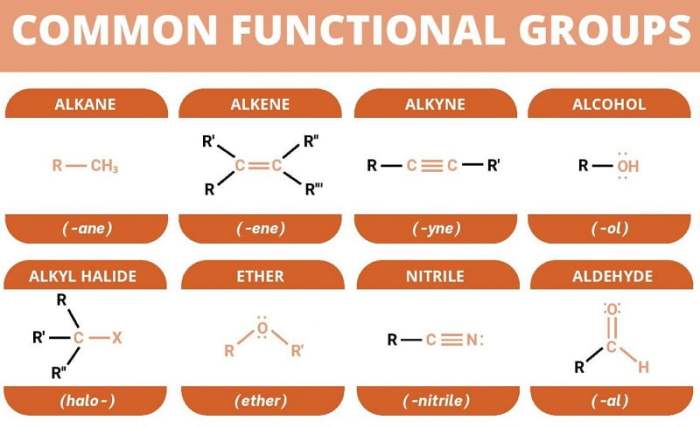 Organic chemistry functional groups cheat sheet