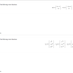 Find the wronskian of the following vector functions